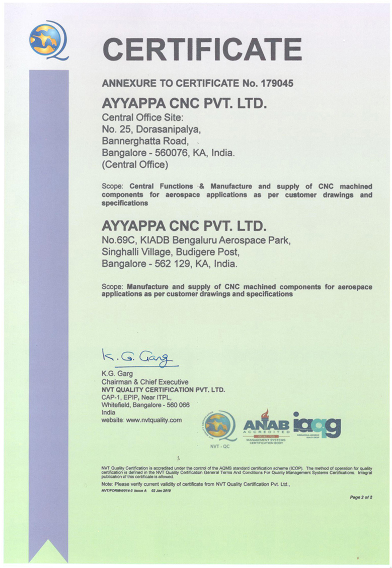 AS 9100D Certificate